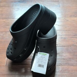 CROCS Siren Black Platform Clogs